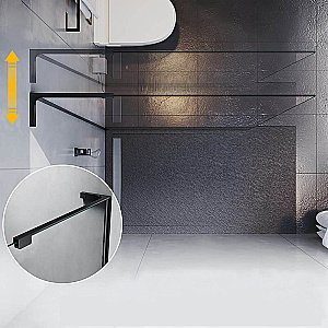 Душевое ограждение Veconi Korato KR77B-90-01-C8 90 прозрачное/профиль черный матовый купить в интернет-магазине Sanbest
