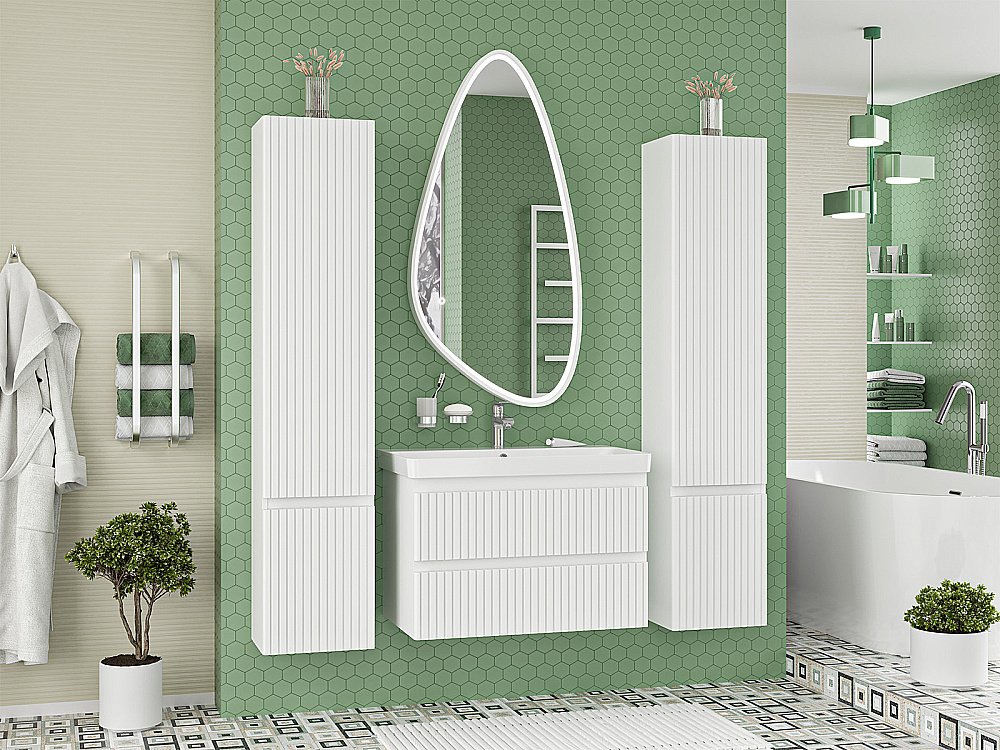 Пенал подвесной Misty Victory 35 VIC-05035-010L белый левый для ванной в интернет-магазине сантехники Sanbest