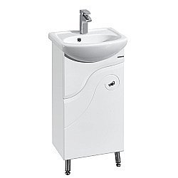 Тумба под раковину Акватон Колибри 45 1A065201KO01L белая левая купить в интернет-магазине сантехники Sanbest
