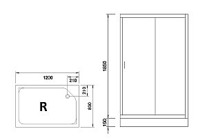 Душевой уголок Royal Bath RB 8120HP-T-BL 120х80 прозрачный купить в интернет-магазине Sanbest