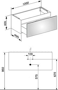 Тумба с раковиной KEUCO PLAN 32971300000 100 без отверстий под смеситель, белая для ванной в интернет-магазине Sanbest