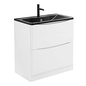 Тумба с раковиной BelBagno ACQUA 80 напольная Bianco Lucido для ванной в интернет-магазине Sanbest