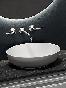 Тумба с раковиной Sancos Very 100 со столешницей, белая матовый для ванной в интернет-магазине Sanbest