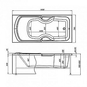 Акриловая ванна Aquanet Polo 170x80 205539 с к/с10 купить в интернет-магазине Sanbest
