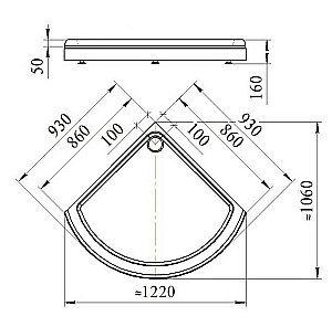 Душевой поддон Радомир 1-11-0-0-0-001 93х93 белый купить в интернет-магазине Sanbest
