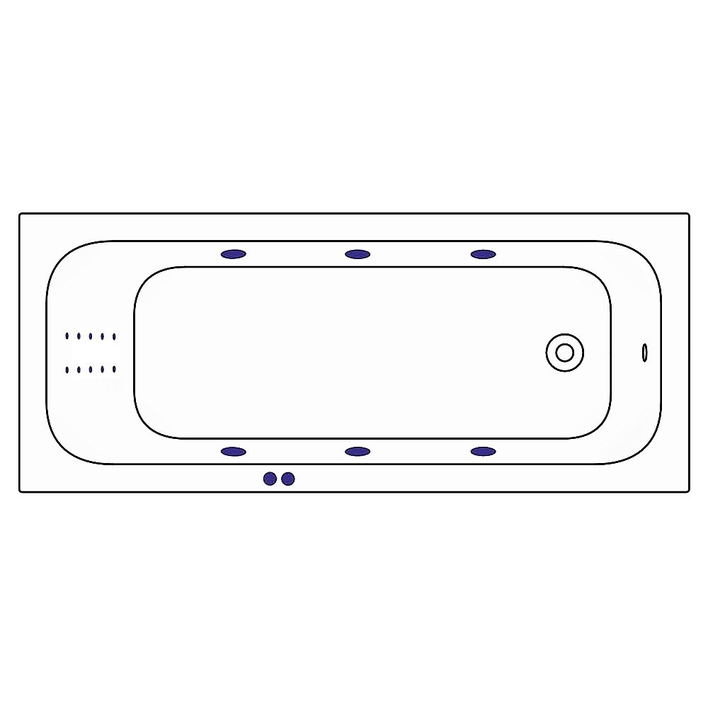 Гидромассажная ванна WhiteCross Vibe 170x70 LINE NANO белая/хром купить в интернет-магазине Sanbest