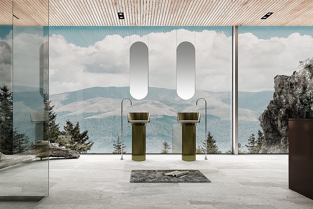 Раковина Abber Kristall AT2702Vesuvian-H оливковая купить в интернет-магазине Sanbest