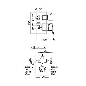 Смеситель для душа Webert Sax Evolution SE880601015 хром купить в интернет-магазине сантехники Sanbest