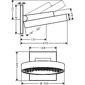 Верхний душ Hansgrohe Rainfinity 250 1jet EcoSmart 26227000 купить в интернет-магазине сантехники Sanbest