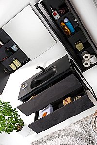 Тумба с раковиной Armadi Art Vallessi 120 антрацит глянец для ванной в интернет-магазине Sanbest