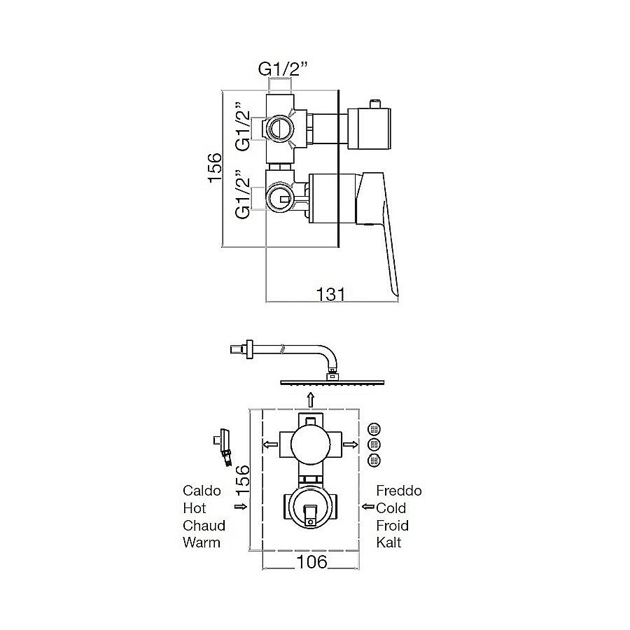 Смеситель для душа Webert Sax Evolution SE880601015 хром купить в интернет-магазине сантехники Sanbest