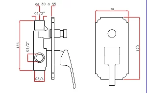 Смеситель для душа Cezares LEGEND-VDIM-03/24 золото купить в интернет-магазине сантехники Sanbest