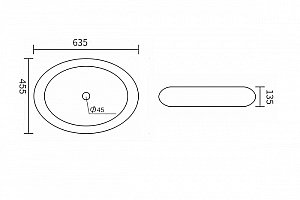 Раковина накладная Orange 64 B08-640w белая купить в интернет-магазине Sanbest