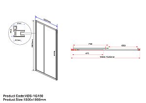 Душевая дверь Vincea Garda VDS-1G150CLG 150 стекло прозрачное/профиль брашированное золото купить в интернет-магазине Sanbest