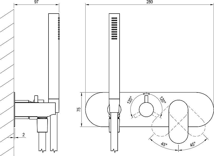 Смеситель для душа Ravak Eleganta X070370 розовое золото купить в интернет-магазине сантехники Sanbest