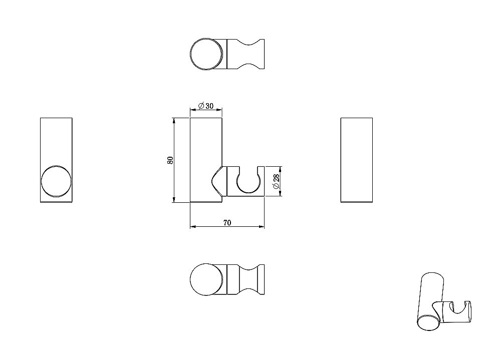 Настенный держатель WONZON & WOGHAND, Хром (WW-994219-CR) купить в интернет-магазине сантехники Sanbest