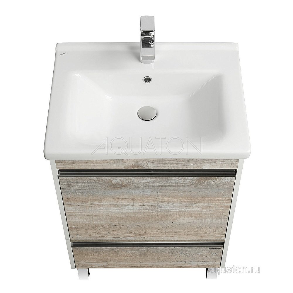 Тумба с раковиной Акватон Капри 60 бетон пайн для ванной в интернет-магазине Sanbest