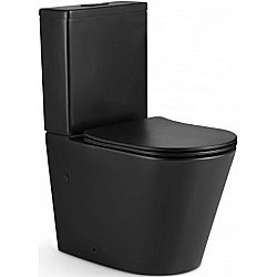 Унитаз напольный CeramaLux NS2178MB черный матовый, безободковый, с бачком, с крышкой микролифт купить в интернет-магазине Sanbest