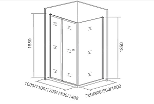 Душевой уголок Good Door Lira WTW+SP 130х100 стекло прозрачное/профиль хром купить в интернет-магазине Sanbest