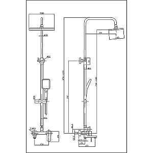 Душевая система Azario ARIZONA AZ-20BS черная матовая купить в интернет-магазине сантехники Sanbest