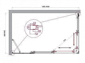 Душевой уголок BelBagno LUCE-AH-21 150х90 стекло прозрачное/профиль хром купить в интернет-магазине Sanbest