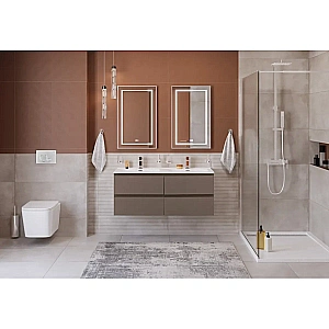 Тумба с раковиной BelBagno 120 KRAFT-1200-4C-SO-СO+CZR-8070-120-2 бежевая матовая для ванной в интернет-магазине Sanbest