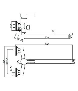 Смеситель для ванны Olive's Torres 17221TRB черный купить в интернет-магазине сантехники Sanbest