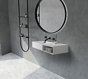 Тумба с раковиной ABBER Stein AS2649-0.8 80 белая матовая для ванной в интернет-магазине Sanbest