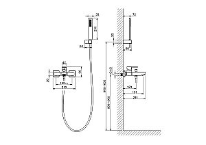 Смеситель для ванны Aquatek Либра AQ1649MB черный матовый купить в интернет-магазине сантехники Sanbest