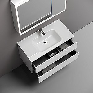 Тумба с раковиной Sancos Folk 90 FL90W белая матовая для ванной в интернет-магазине Sanbest