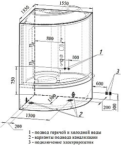 Душевой бокс Радомир Калифорния 155х155 1-04-1-0-0-0770 стекло прозрачное/профиль белый/крыша сендвич купить в интернет-магазине Sanbest