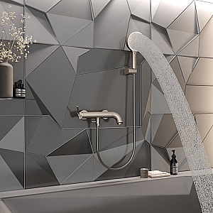 Смеситель для ванны Elghansa RADIANT XQ 2347181-Gun оружейная сталь матовая купить в интернет-магазине сантехники Sanbest