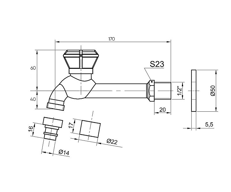 Сливной кран Bronze de Luxe 13263/2 бронза купить в интернет-магазине сантехники Sanbest