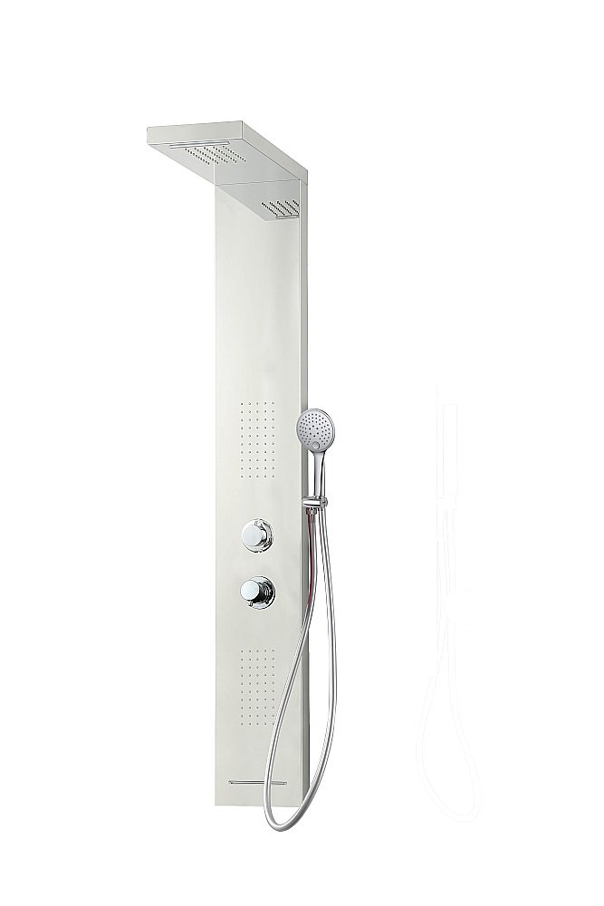 Душевая панель Taliente TA-G-S04C+s стальная/хром купить в интернет-магазине сантехники Sanbest