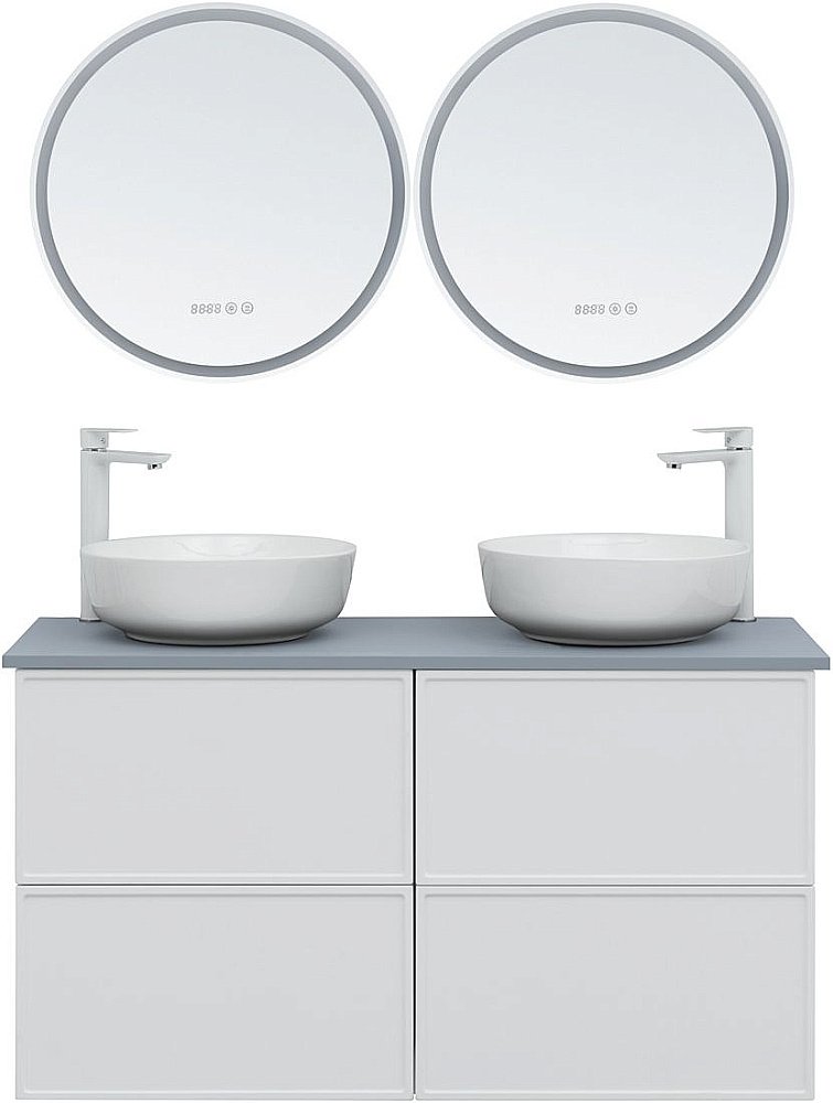 Тумба с раковиной Aquanet Арт 60 белая матовая для ванной в интернет-магазине Sanbest