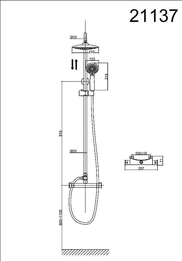 Душевая система D&K Bayern Potsdam DA2113701B09 купить в интернет-магазине сантехники Sanbest