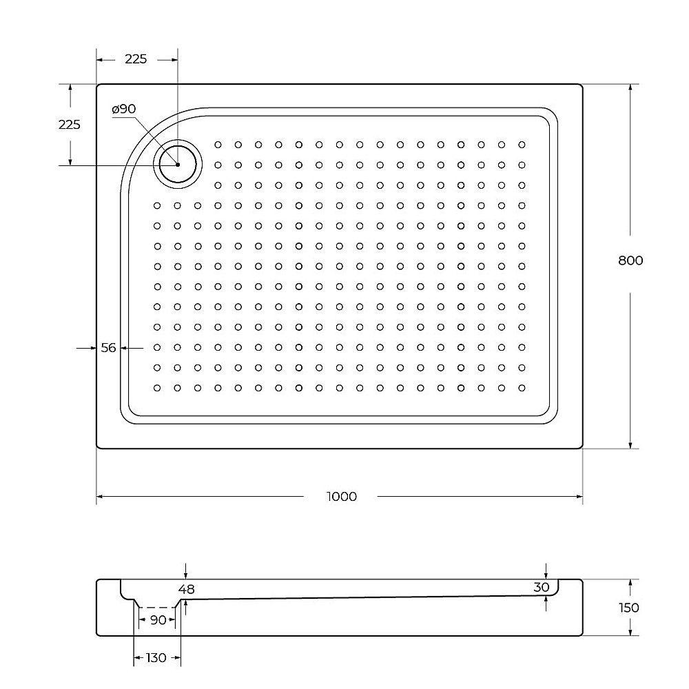 Душевой поддон Belbagno TRAY-BB-AH-100/80-15-W 100х80 белый купить в интернет-магазине Sanbest