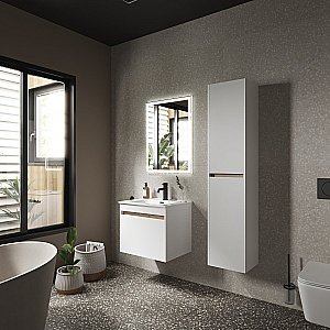 Тумба с раковиной Sancos Smart SM60W белый глянец для ванной в интернет-магазине Sanbest