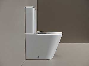 Унитаз напольный Ceramica Nova Highlight CN1802T-B/CN1802T-T белый, безободковый, с крышкой микролифт, слив торнадо купить в интернет-магазине Sanbest