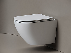 Унитаз подвесной Ceramica Nova Whirl CN11007T белый, безободковый, с крышкой микролифт, слив торнадо купить в интернет-магазине Sanbest