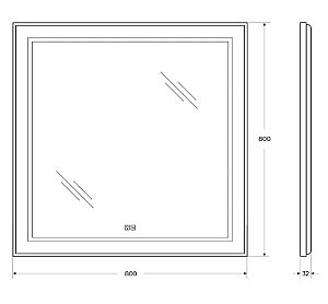 Зеркало BelBagno SPC-KRAFT-800-800-LED-TCH-WARM-NERO в ванную от интернет-магазине сантехники Sanbest