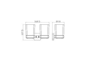 Два стакана для зубных щеток с держателем WONZON & WOGHAND STILL, Хром (WW-6628) купить в интернет-магазине сантехники Sanbest