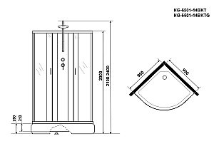 Душевая кабина Niagara Classic NG-6501-14BKT 90x90 купить в интернет-магазине Sanbest