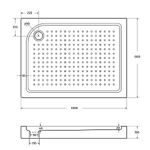 Душевой поддон Belbagno TRAY-BB-AH-100/80-15-W 100х80 белый купить в интернет-магазине Sanbest