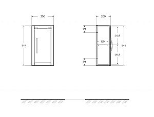 Шкаф подвесной Cezares Tiffany 30 55245 Grigio nuvola для ванной в интернет-магазине сантехники Sanbest