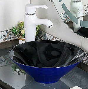 Раковина Melana 7020-B1+B18 7020-B1+B18-806 сине-черная купить в интернет-магазине Sanbest