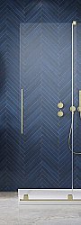 Душевая дверь Radaway Furo SL Brushed Gold Walk-in 588 10306588-99-01R стекло прозрачное/профиль брашированное золото правая купить в интернет-магазине сантехники Sanbest
