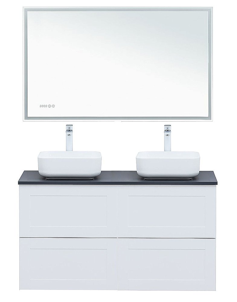 Тумба с раковиной Aquanet Терра 120 белая матовая для ванной в интернет-магазине Sanbest