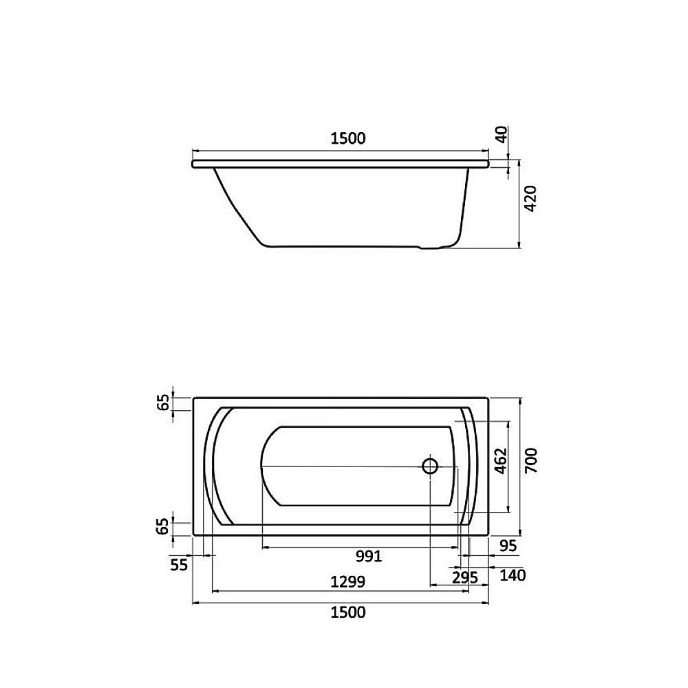 Ванна акриловая Santek Монако 150x70 1.WH11.1.976 белая купить в интернет-магазине Sanbest