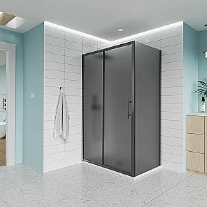 Душевой уголок Veconi Evo 100SP B 150x80 стекло тонированное матовое/профиль черный матовый купить в интернет-магазине Sanbest